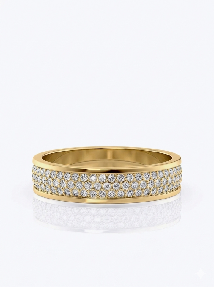 full eternity cluster men’s wedding band
