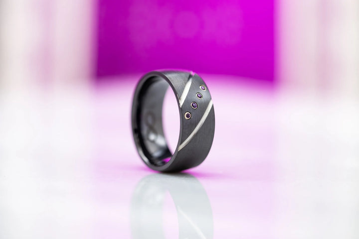 gemstone wedding band