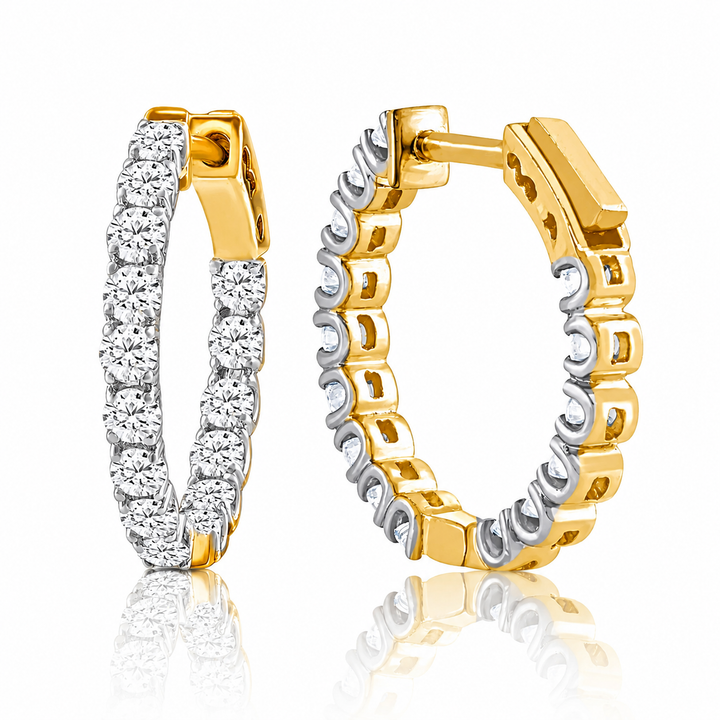 inside out diamond hoop earrings