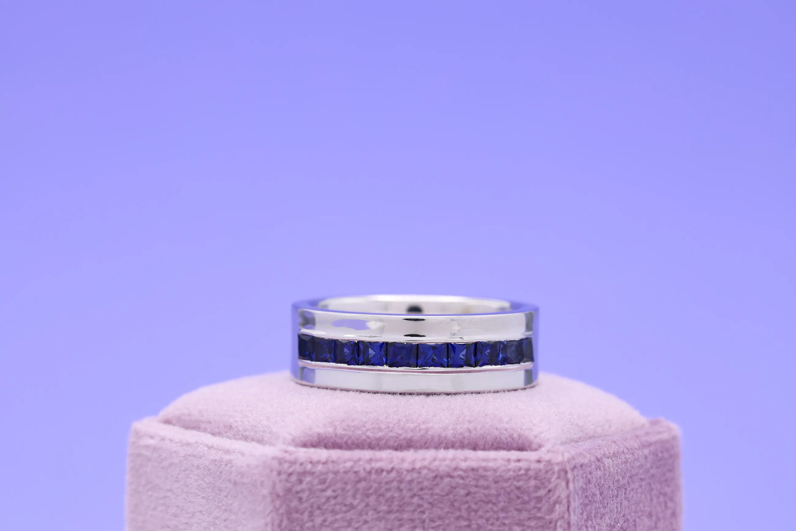 invisible setting sapphire eternity ring