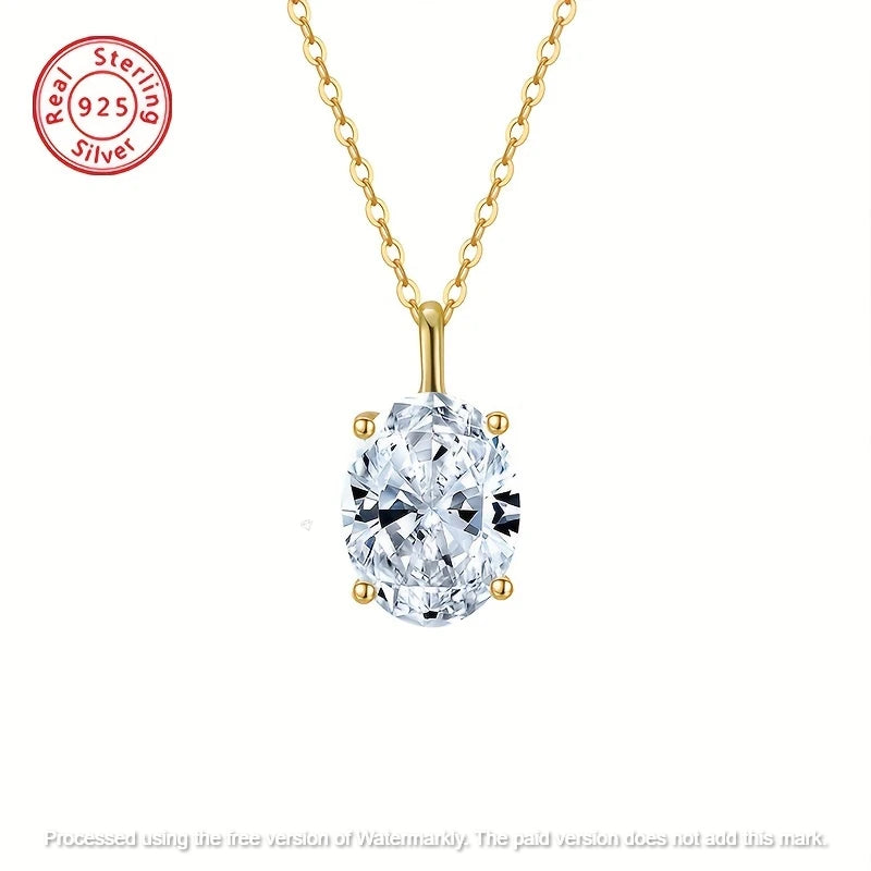 Natural 1.10Ct Oval Cut Solitaire Moissanite Diamond Pendant For Her