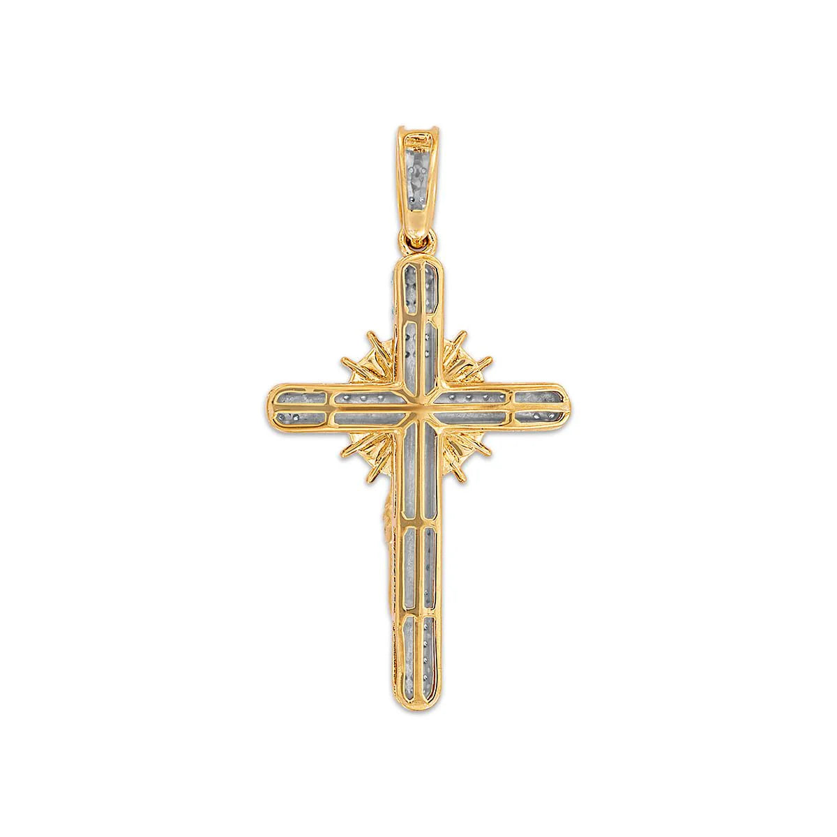 “luxury diamond crucifix pendant close-up”