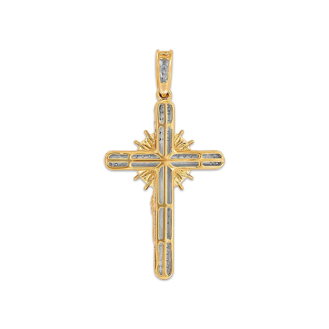 “luxury diamond crucifix pendant close-up”