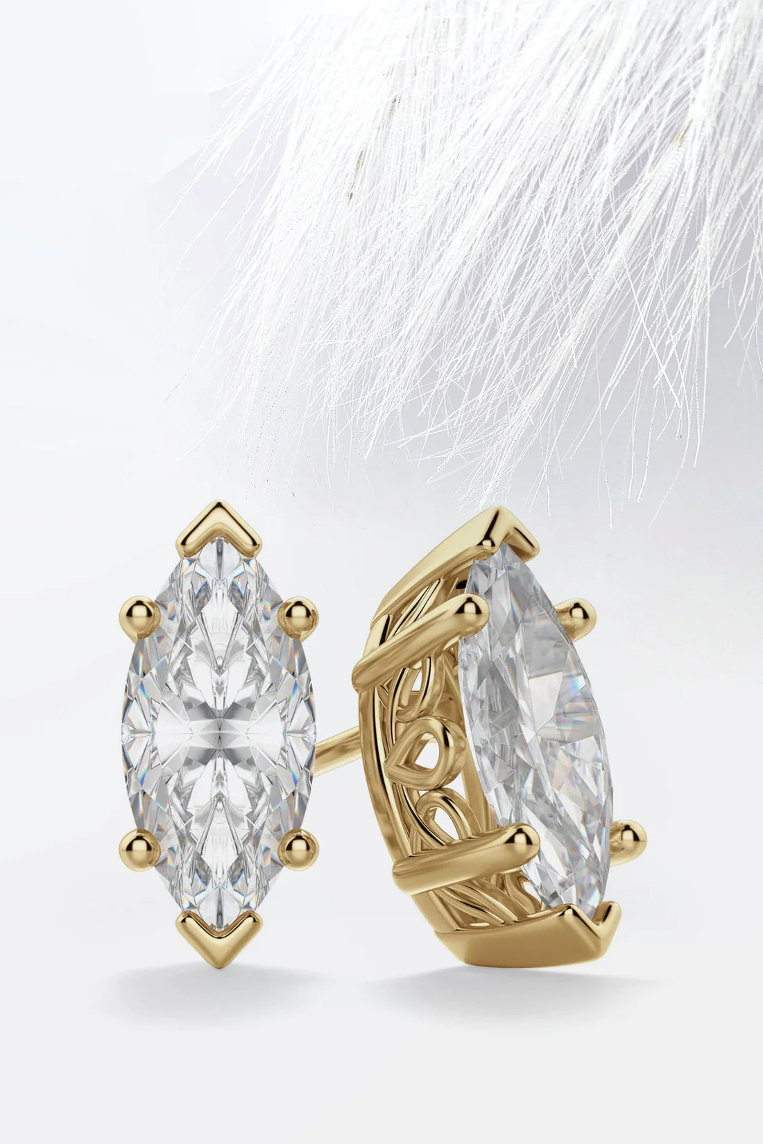 marquise cut diamond stud earrings