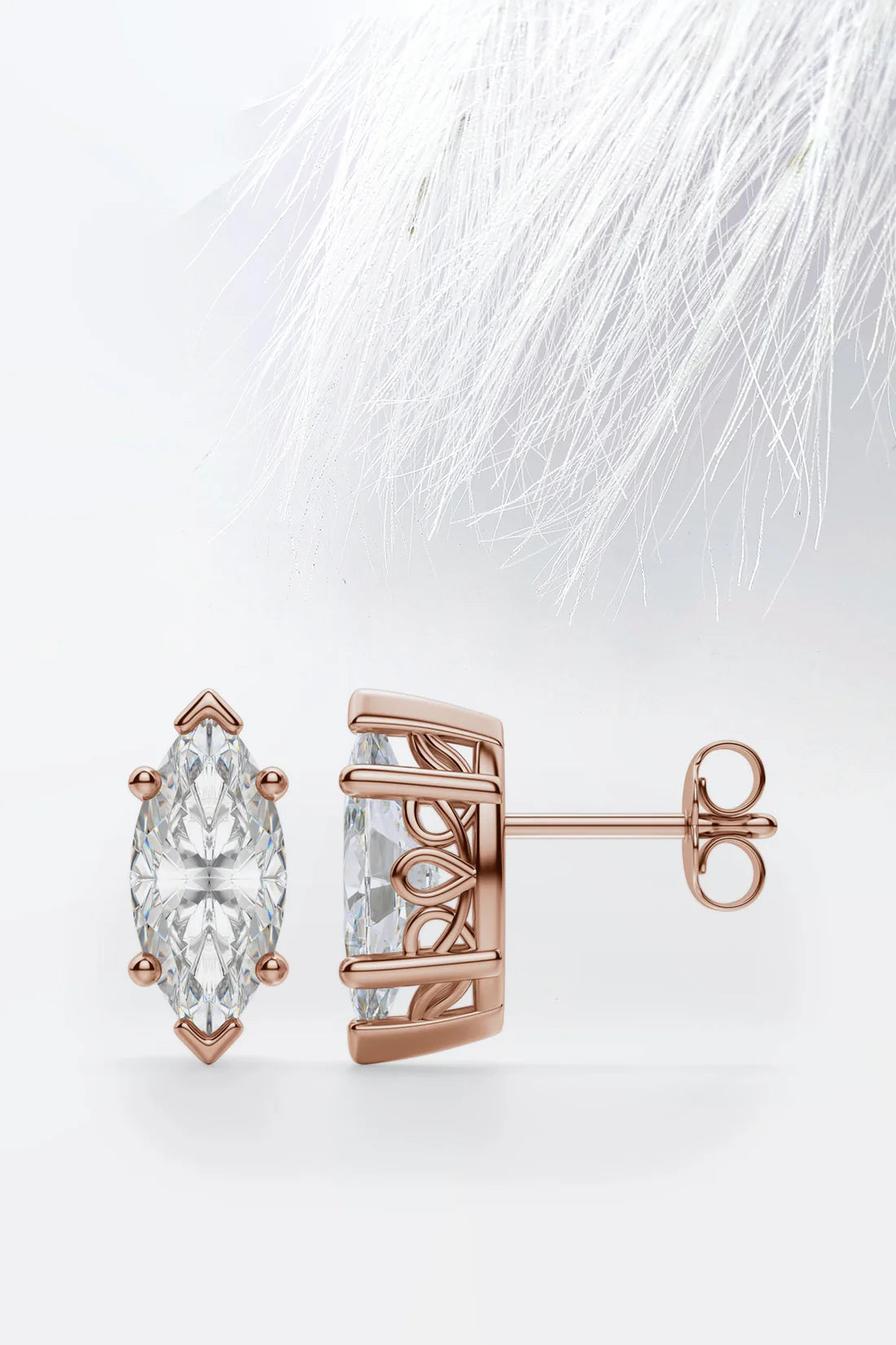 marquise shape solitaire earrings