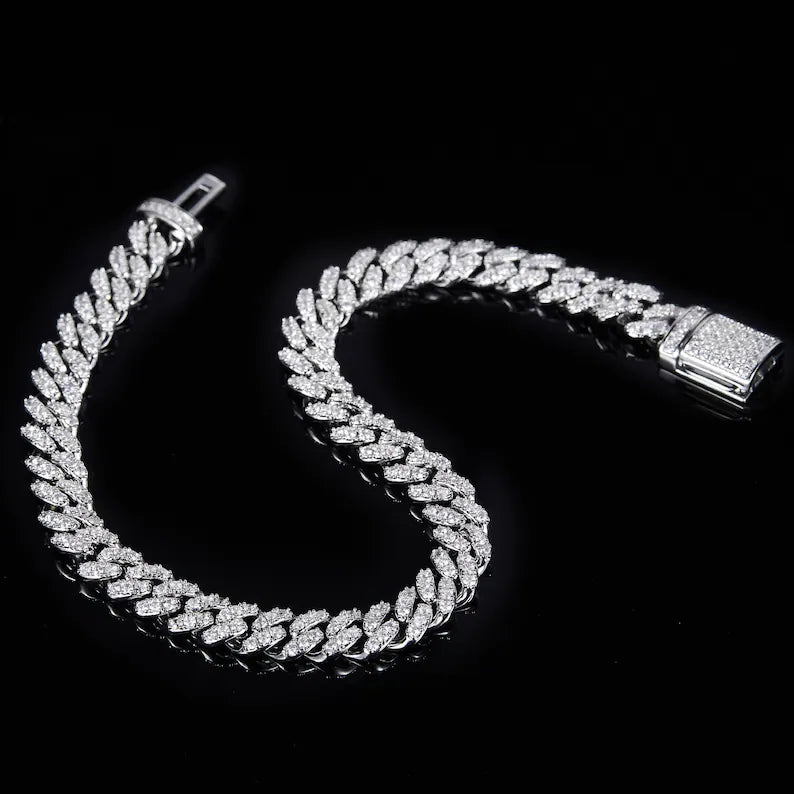 mens iced Cuban link bracelet