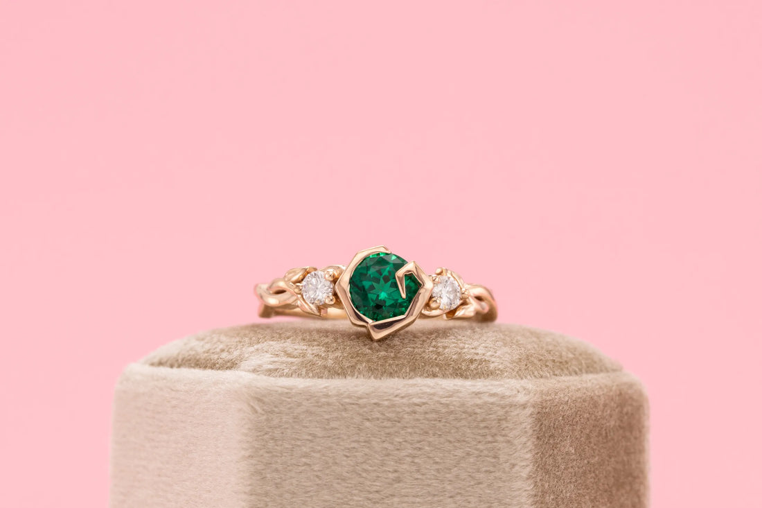 modern emerald engagement ring design