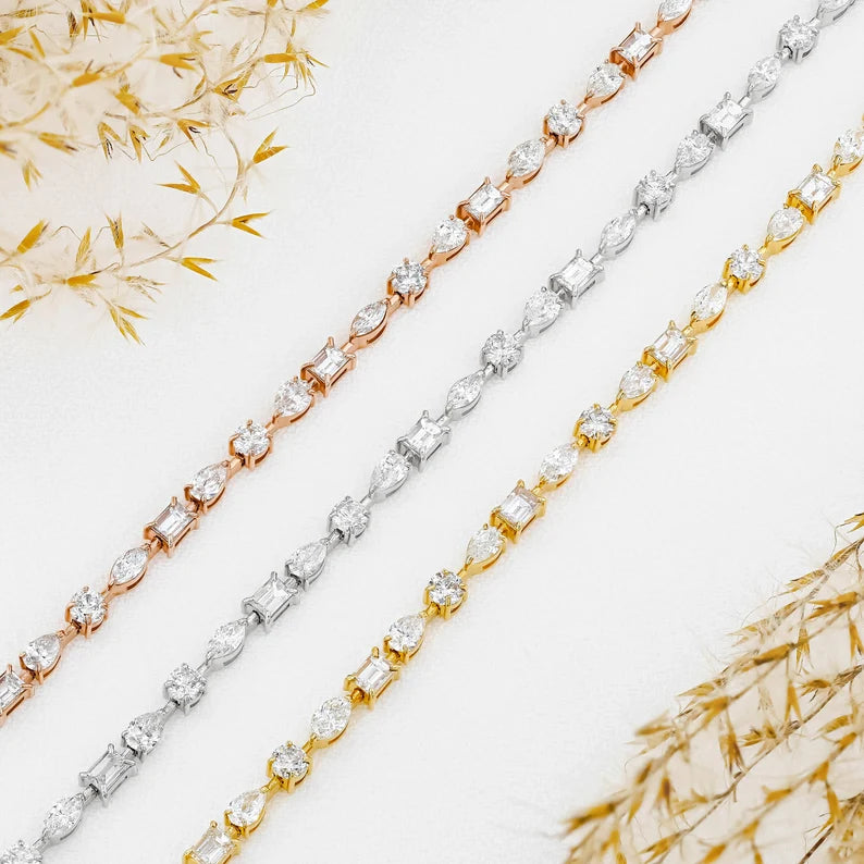 multi shape diamond bracelet for women