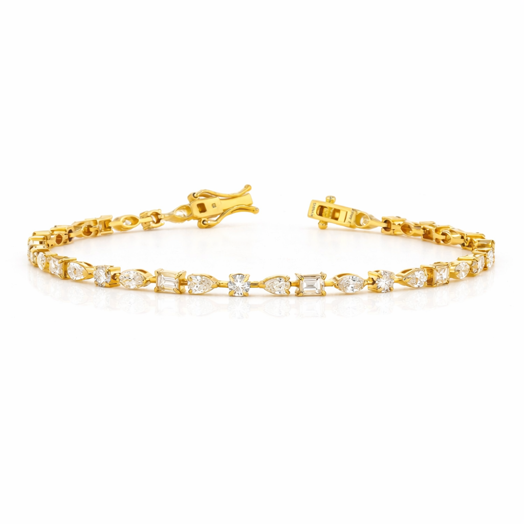 multi shape diamond tennis bracelet