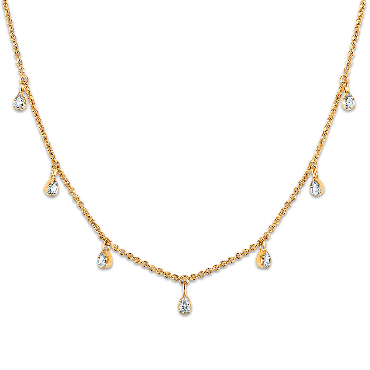 “pear cut diamond drop necklace for women”