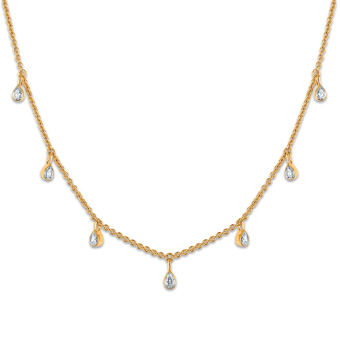 “pear cut diamond drop necklace for women”