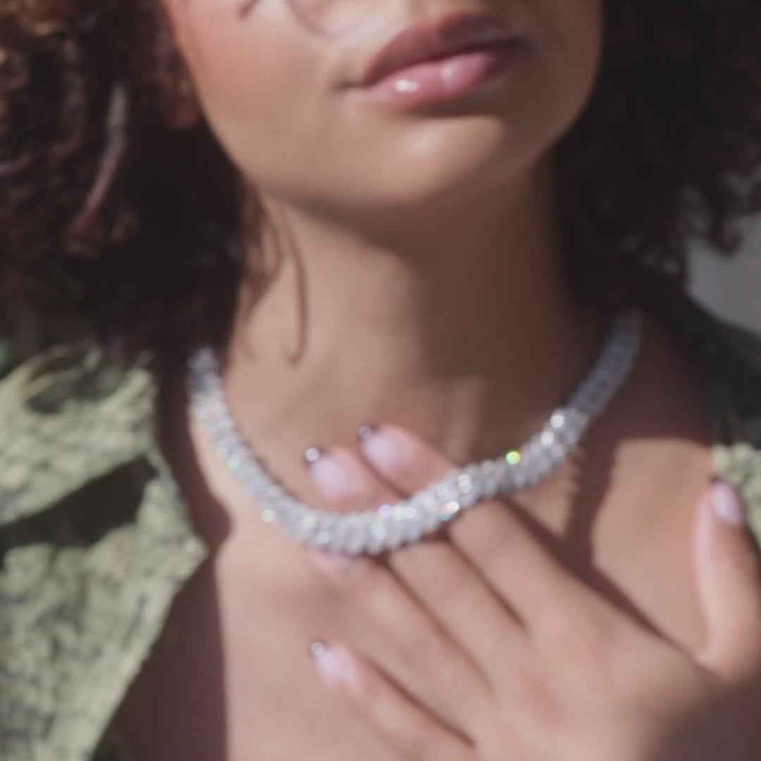 Iced Out 35.10Ct Diamond Women's Freezy Cuban Link Necklace Chain