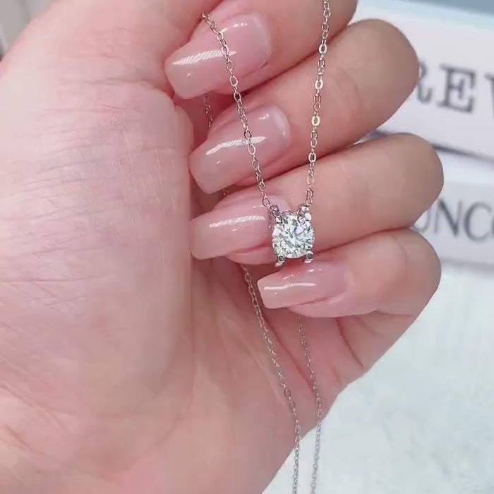 Floating Diamond Solitaire Pendant