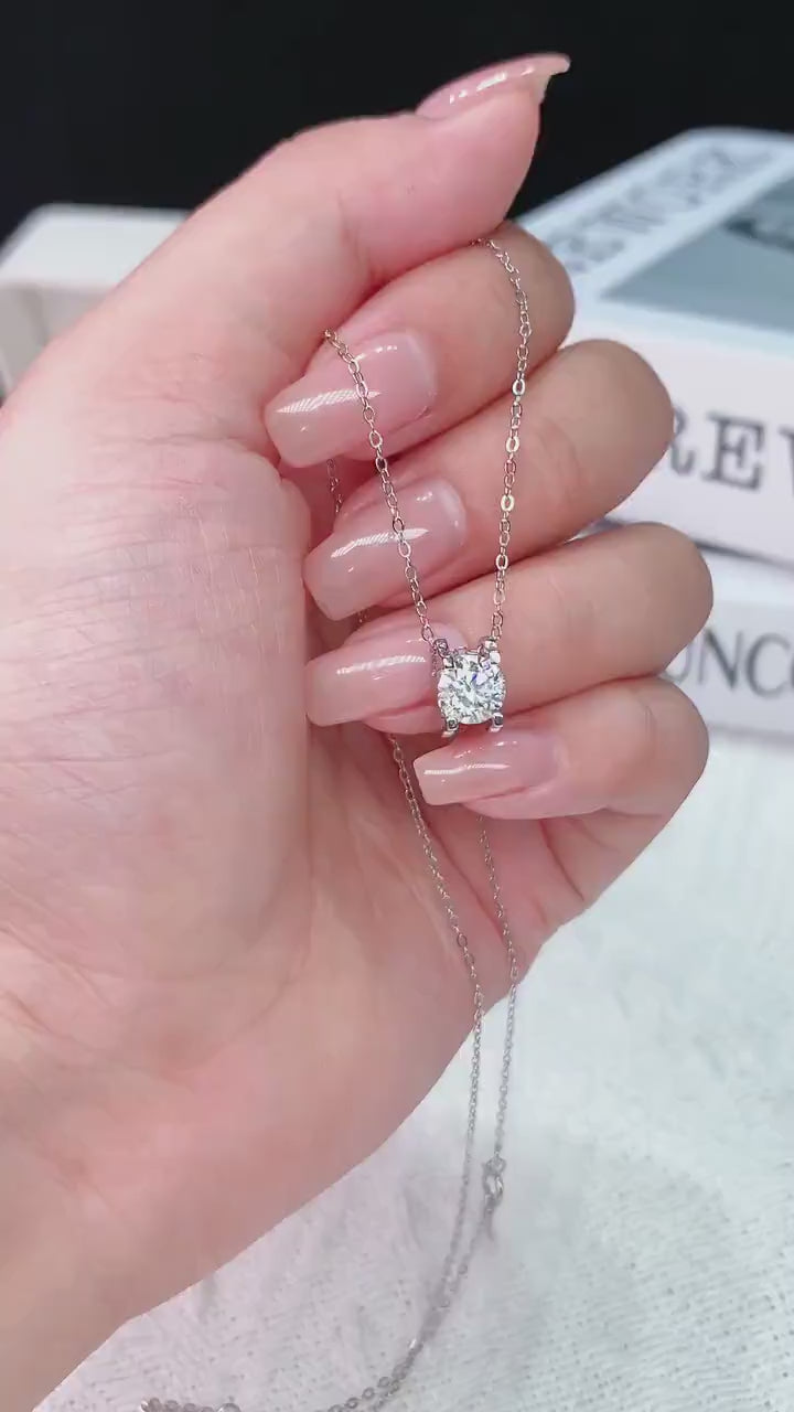 Floating Diamond Solitaire Pendant
