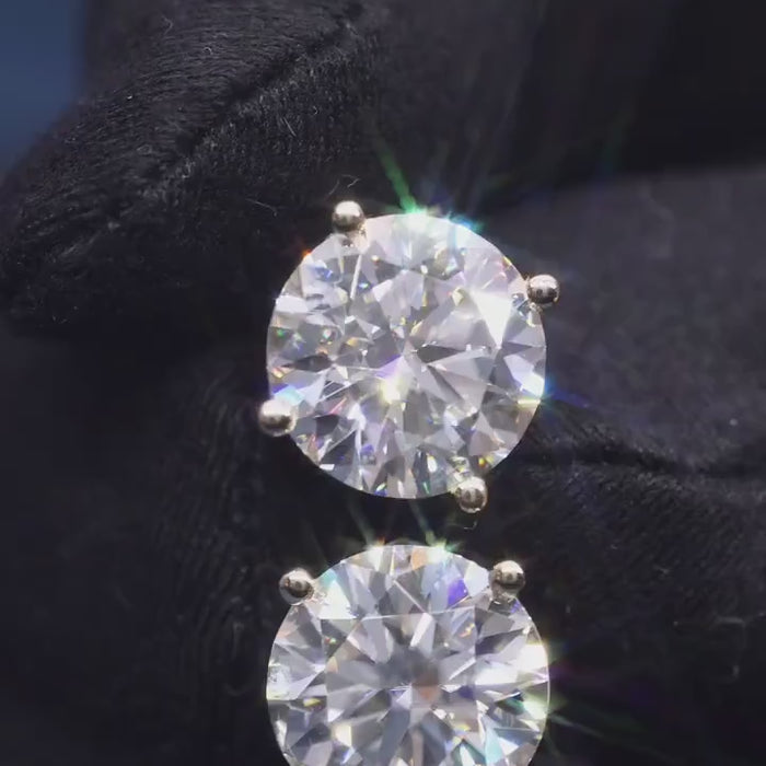Classic diamond studs for women close up