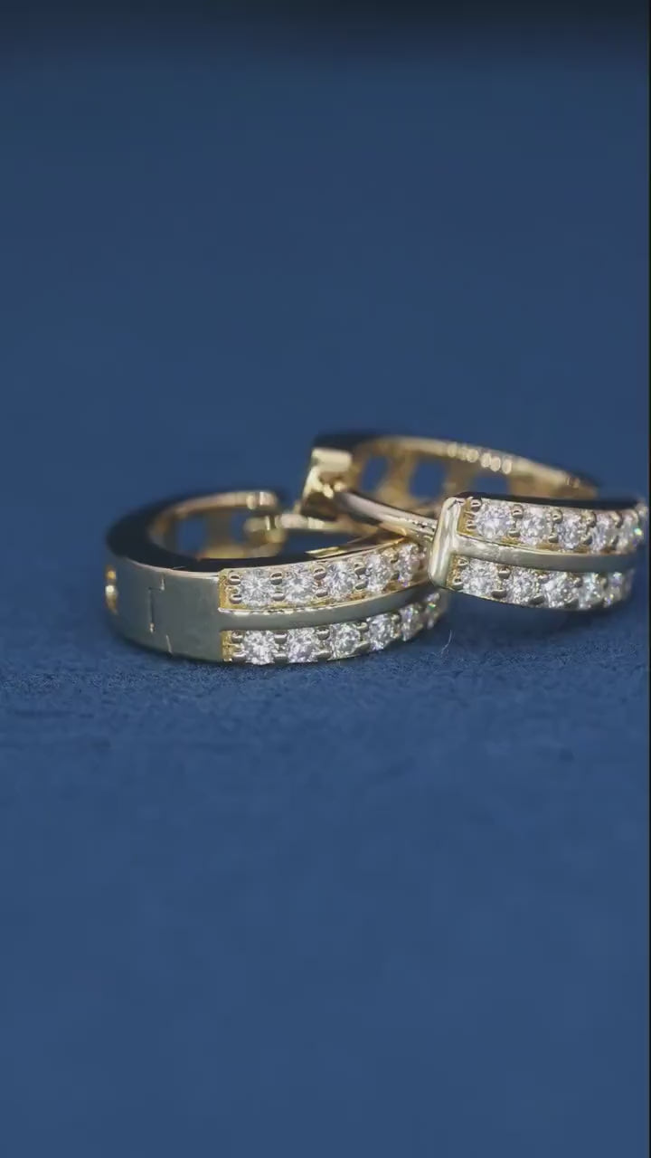 3.60Ct Round Cut Diamond Channel Set Women's Hoop Earrings