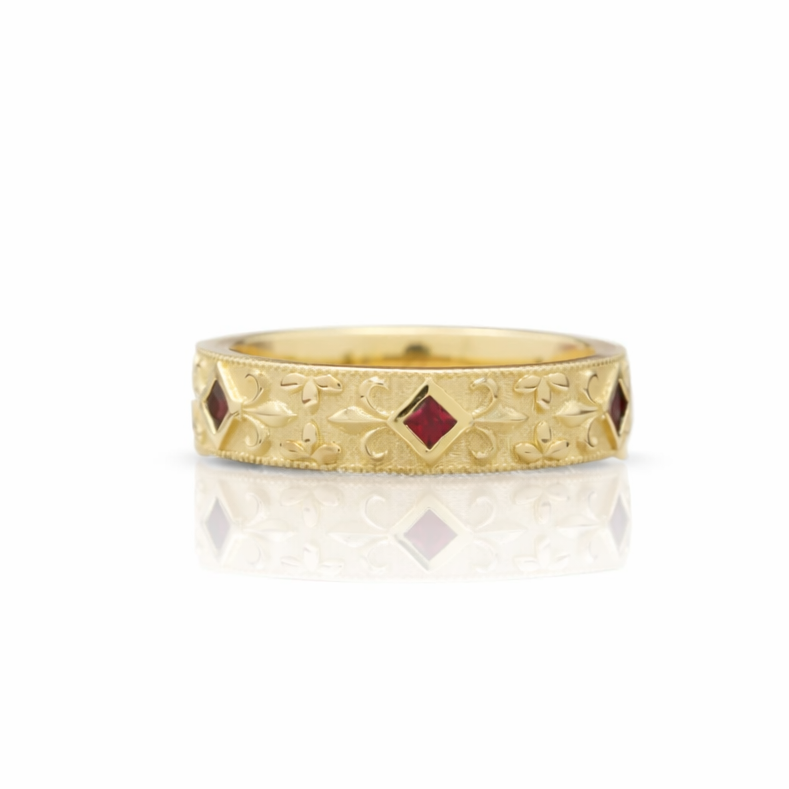 ruby diamond wedding band vintage