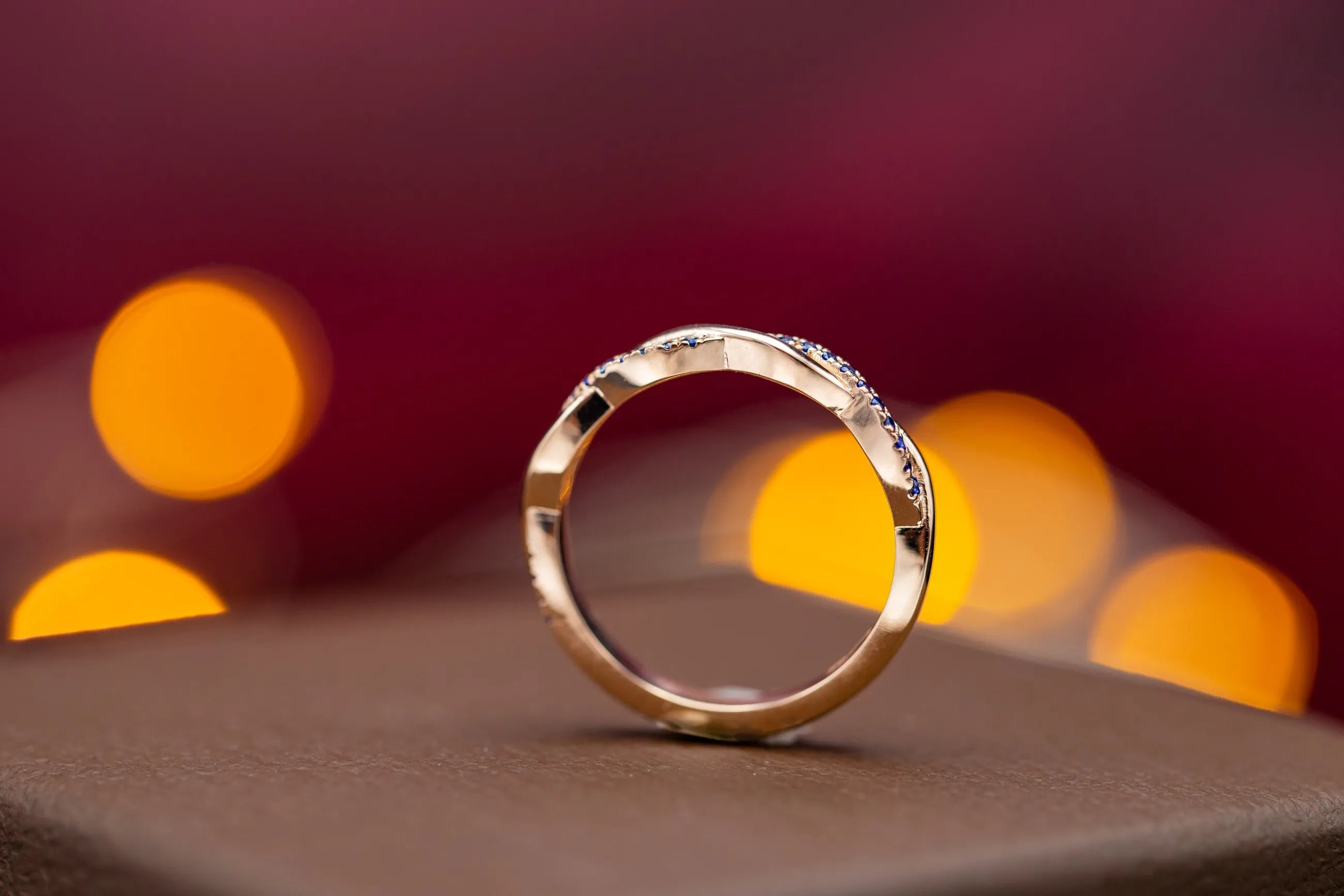 sapphire anniversary band minimalist design