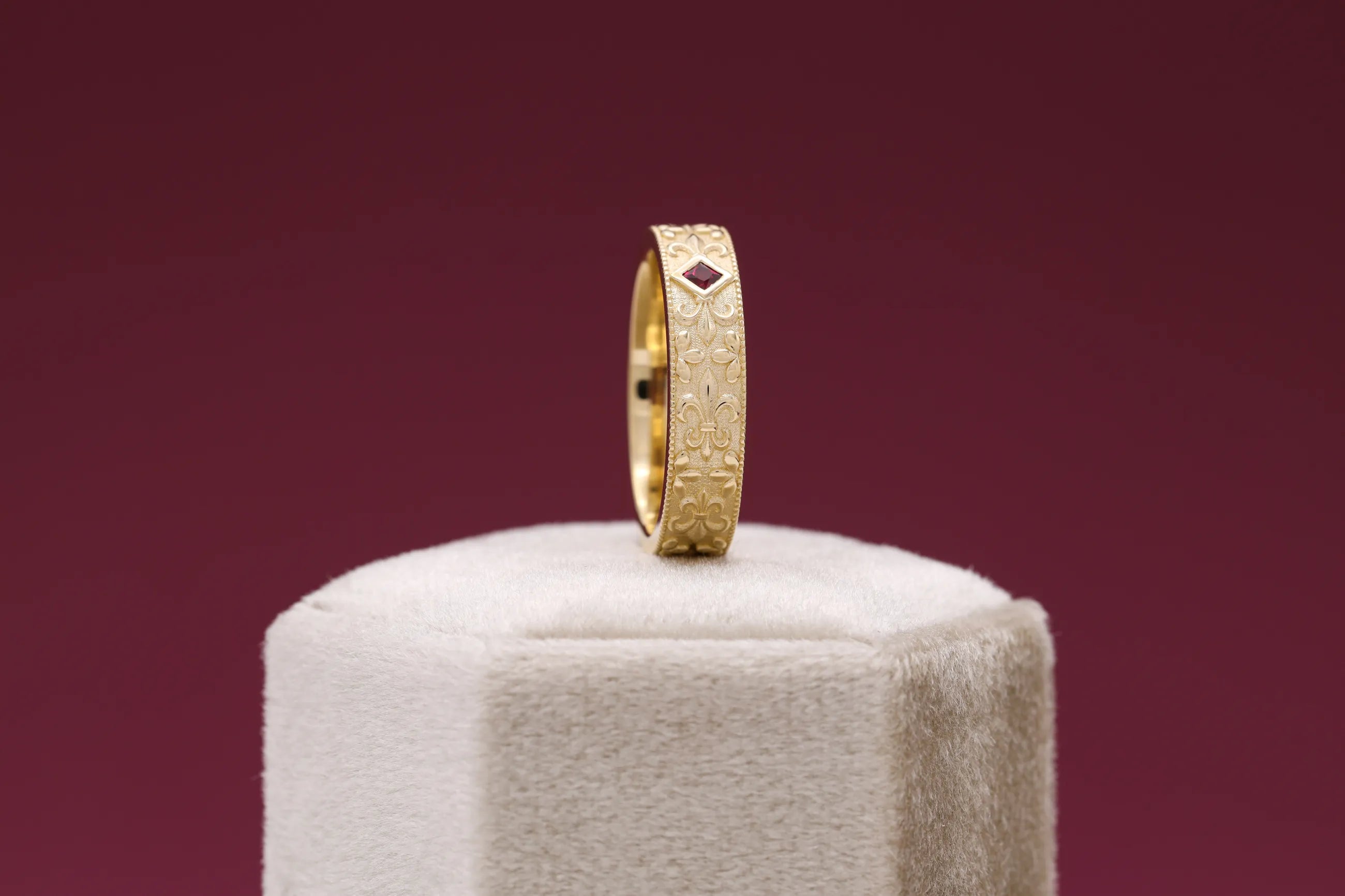 sterling silver ruby diamond band