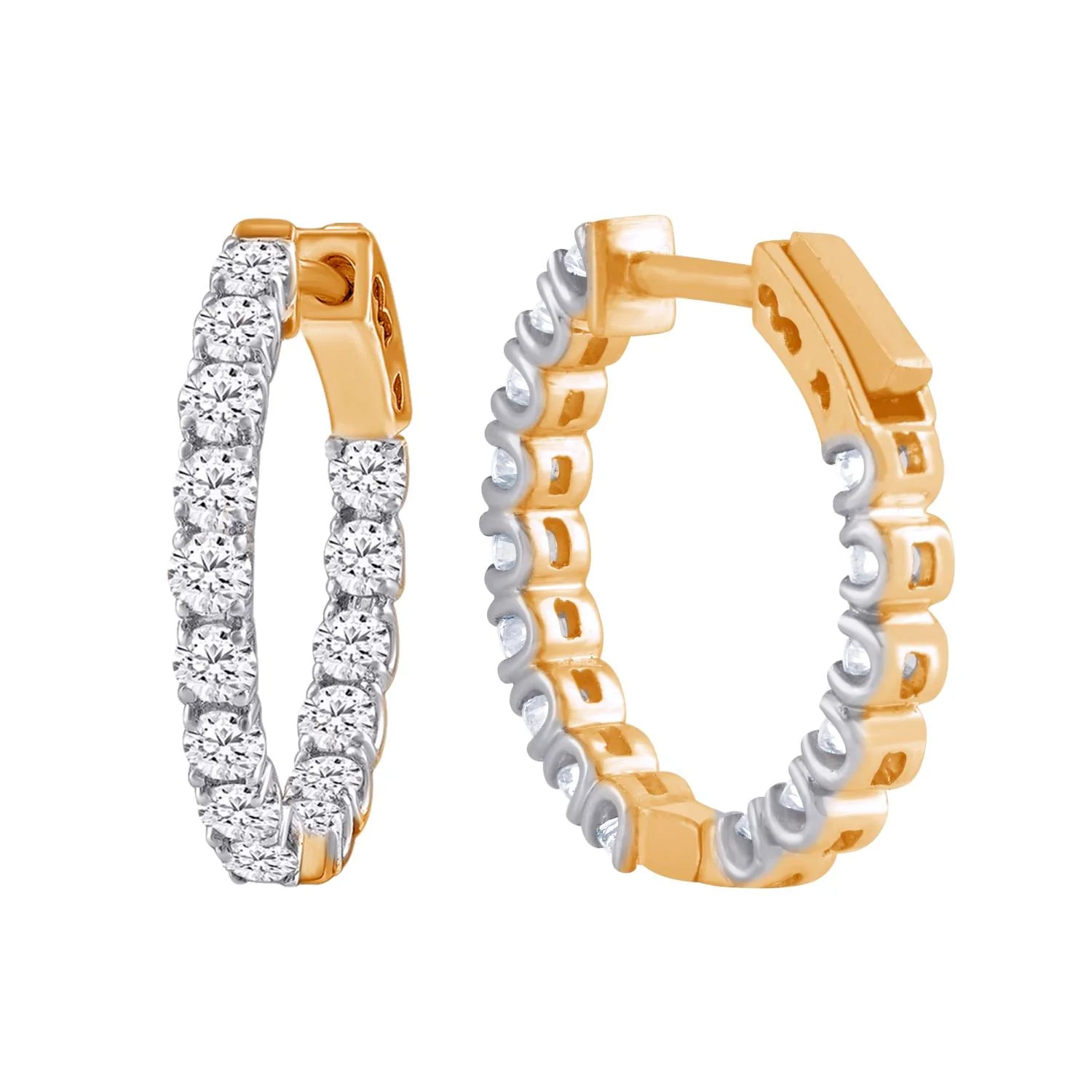 white gold inside out diamond hoop earrings