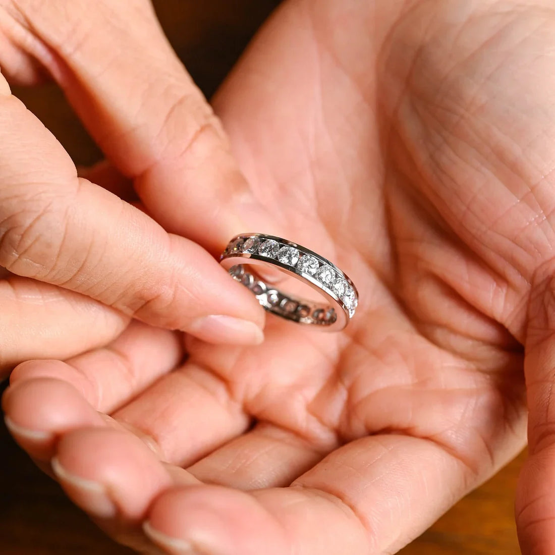 women’s channel set diamond ring