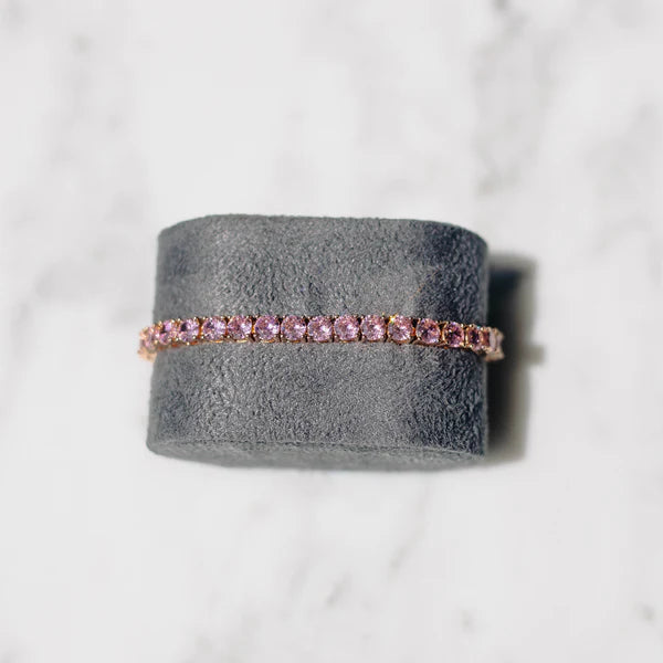 women’s pink gemstone tennis bracelet